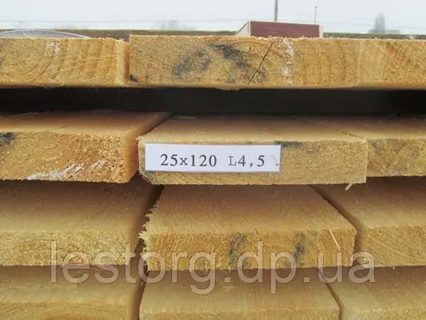Доска обрезная 25х120х4500