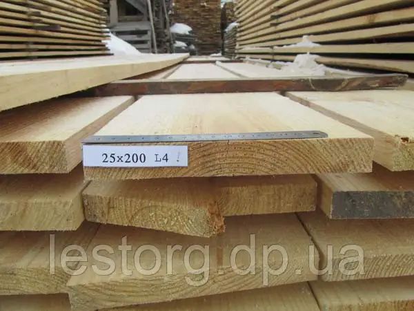 Доска обрезная 25х200х4000